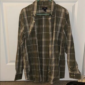 Dockers Olive Plaid Shirt Jacket